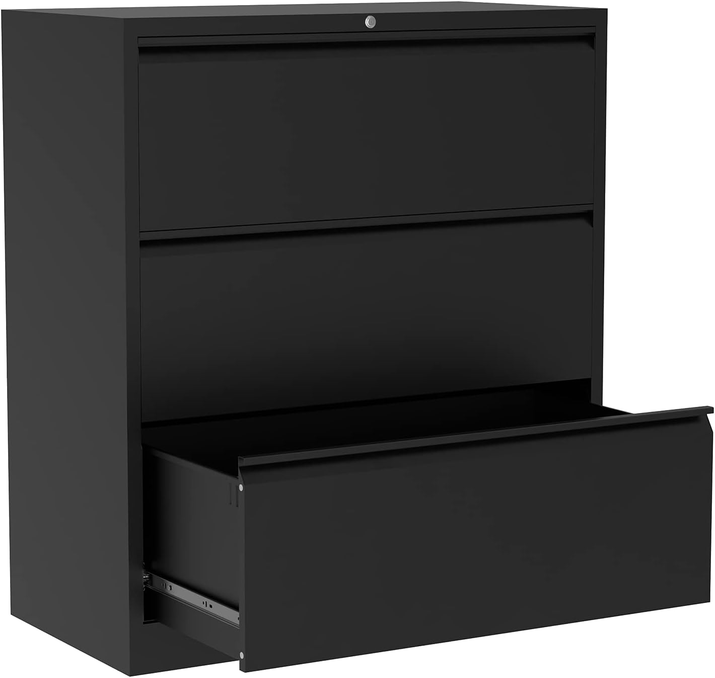 Lateral File Cabinet with Lock, 3 Drawer Lateral Filing Cabinet, Large Deep Drawers Locked by Keys, Metal Storage File Cabinet for Hanging Files Letter/Legal/F4/A4 Size : Office Products