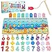 Sitodier Puzzle Montessori in Legno Giocattoli per Bambini, Puzzle di Forma Abbinamento Ordinamento Conteggio Gioco di Pesca per 2 3 4 5 Anni Bambini Matematica Attività Educative Giocattolo