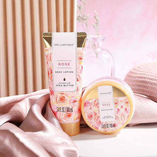 SPA LUXETIQUE Mother's Day Gift, Gifts for Women, 8-Piece Rose Fragrance Bath Gift Set, Women, Birthday Gift, Wellness Set for Women, Beauty Set with Decorative Bathtub, Christmas Gifts