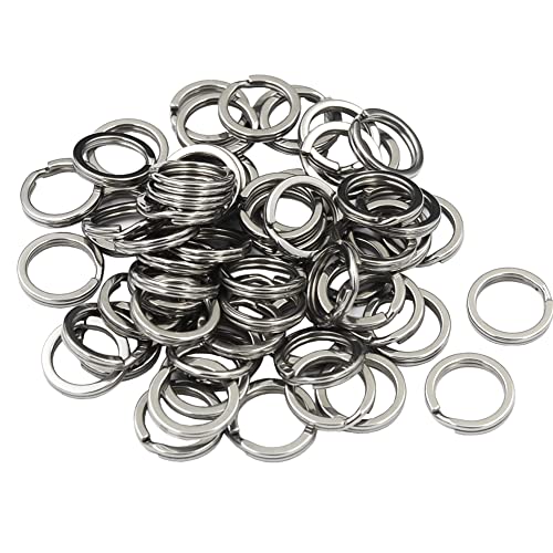 Dgol 100Pcs 0.6 Inch (15Mm) Small Size 304 Stainless Steel Keychain Hooks Mini Chain Cord Flat Key Rings Clasp #TOP29