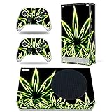 UUShop Skin Decal Sticker Cover Set for Xbox Series S Console and Controller Glowing Weed Grass Green Leaf