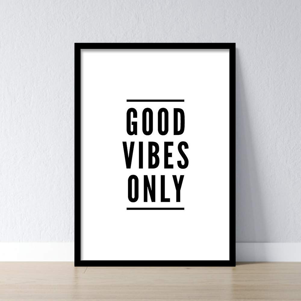 COLOSSAL ART HOUSE 13x17 Inch Good Vibes Only Motivational Quote Frames for Home and Office Wall Decoration 2