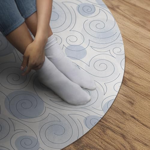 Tapis de chambre moderne ø60 cm en PVC à entretien facile rond