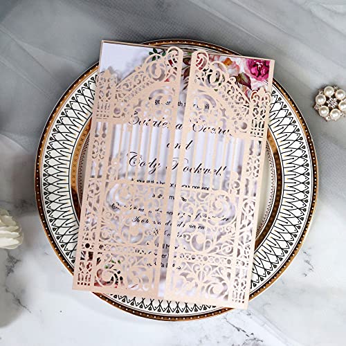 Invitation de mariage vierge de style chinois 50PCS poétique - 4