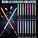 Amaxshiirchy Lightsaber 2 Pack RGB 15 Colors Metal Hilt FX Light Saber attery Rechargable 2-in-1 Double-Bladed FX Dueling Light Saber Cosplay Toy 3 Sound Mode Light Sword Forge