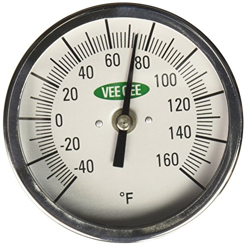 VEE GEE Scientific 82160-12 Dial Soil and Compost Testing Thermometer, -40 to 160 Degree F, 3" Diameter, 12" Length