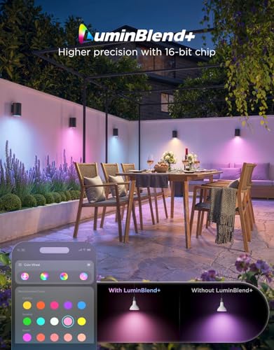 Image of Govee Outdoor Tree Lights 3-Pack & Govee Outdoor Flood Light Bulbs for Yard Garden Patio RGBWW & Tunable White