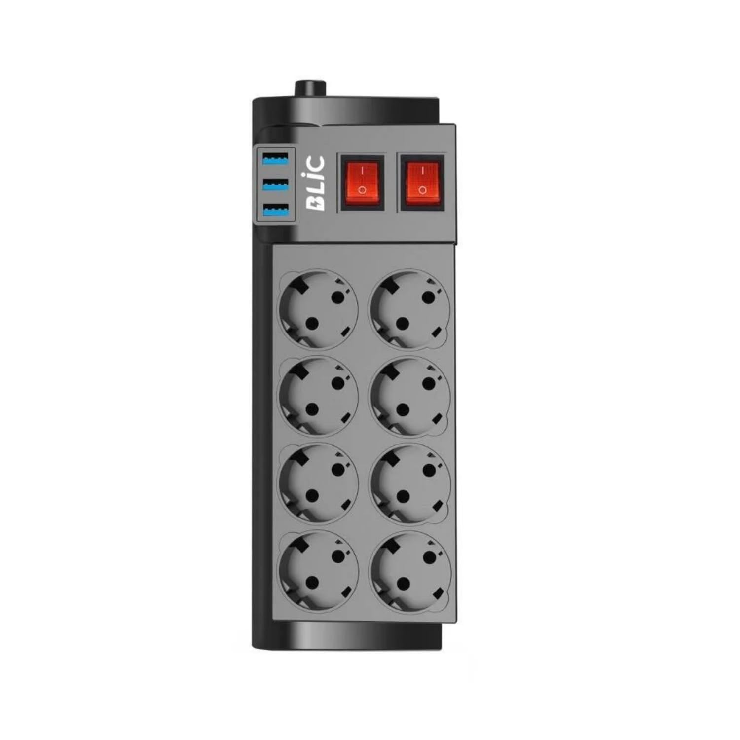 4000W 16A Çoklu Priz – 8 AC Soket + 3 USB Şarj Portu – 2m Uzatma Kablolu Termal Korumalı Güç Dağıtıcı – Yüksek Sıcaklık Dayanımlı – Ofis Ev TV PC Router İçin