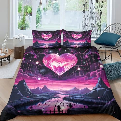 Housse de couette cráneo 3D grand lit résistant aux lavages en microfibre