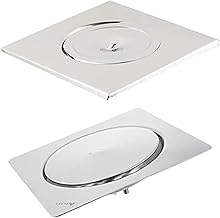 بلاعية أرضيات بتصميم منبثق من الستانلس ستيل بلمسة كريستالية من بلازا، مقاس 20-20 و15-15