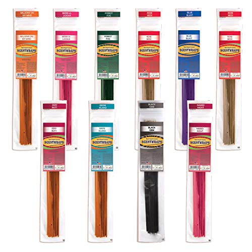 Hem Incense Sticks Assorted Pack, Hem Scentwrap 11 Inches Natural Hand Dipped Inscent Sticks Variety Pack,Free From Chemicals (12 Stick X 10 Pack,120 Sticks) #TOP12