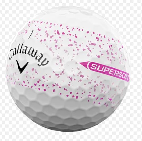LostGolfBalls - Supersoft Splatter 360 Pink Golf Balls for Callaway, Mint Quality, Highly Visable, 12 Golf Balls