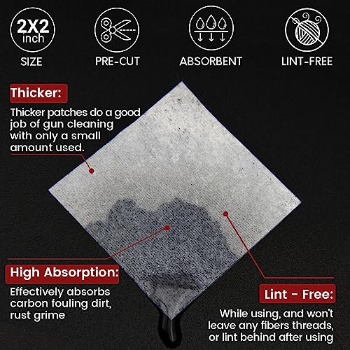 Gun Cleaning Supplies - Gun Cleaning Patches and Gun Cleaning Swabs, 6" Long Cotton Swabs, Lint Free Gun Cleaning Cloth Fit Most Caliber Firearms