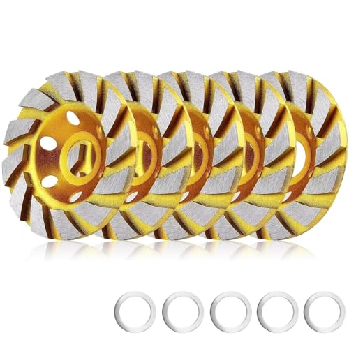 5pcs Concrete Ceramic Turbo Diamond Grinding Cup Wheels