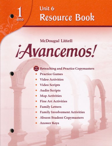 Avancemos! Unit Resource Book 6, Level 1 (Spanish Edition)