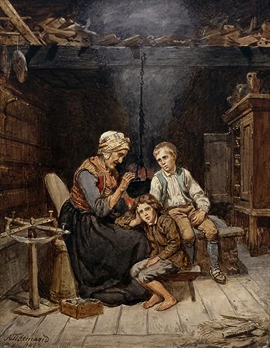 Grand-mère raconte une histoire poster Adolph Tidemand toile salon moderne