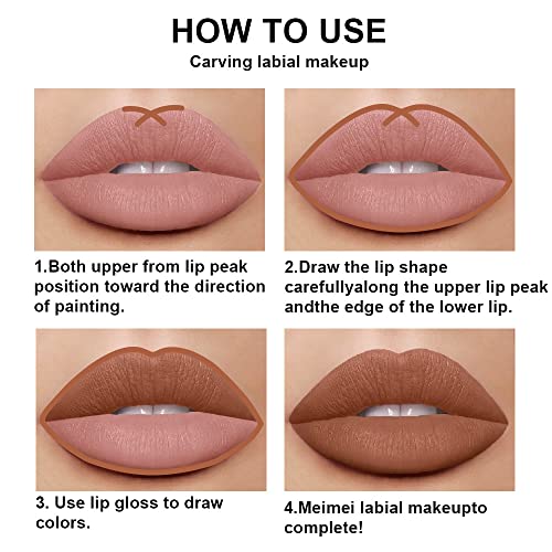 2Pcs Matte Deep Rose-Beige Lip Liner And Lipstick Makeup Set,Nude Matte Liquid Brown Lipstick 24H And Lip Liner Set Matt Liquid Lips Make Up Waterproof Long Lasting Lipstick Matte Kit（#25） #TOP4