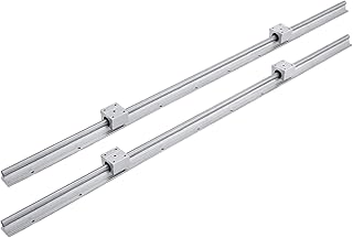 VEVOR Linear Rail 2PCS SBR12-1000mm,Linear Guide 2xLinear Guide Rails and 4xSquare Type Carriage Bearing Blocks,CNC Rail Kit,Linear Rails and Bearings Kit,for Automated Machines and Equipments