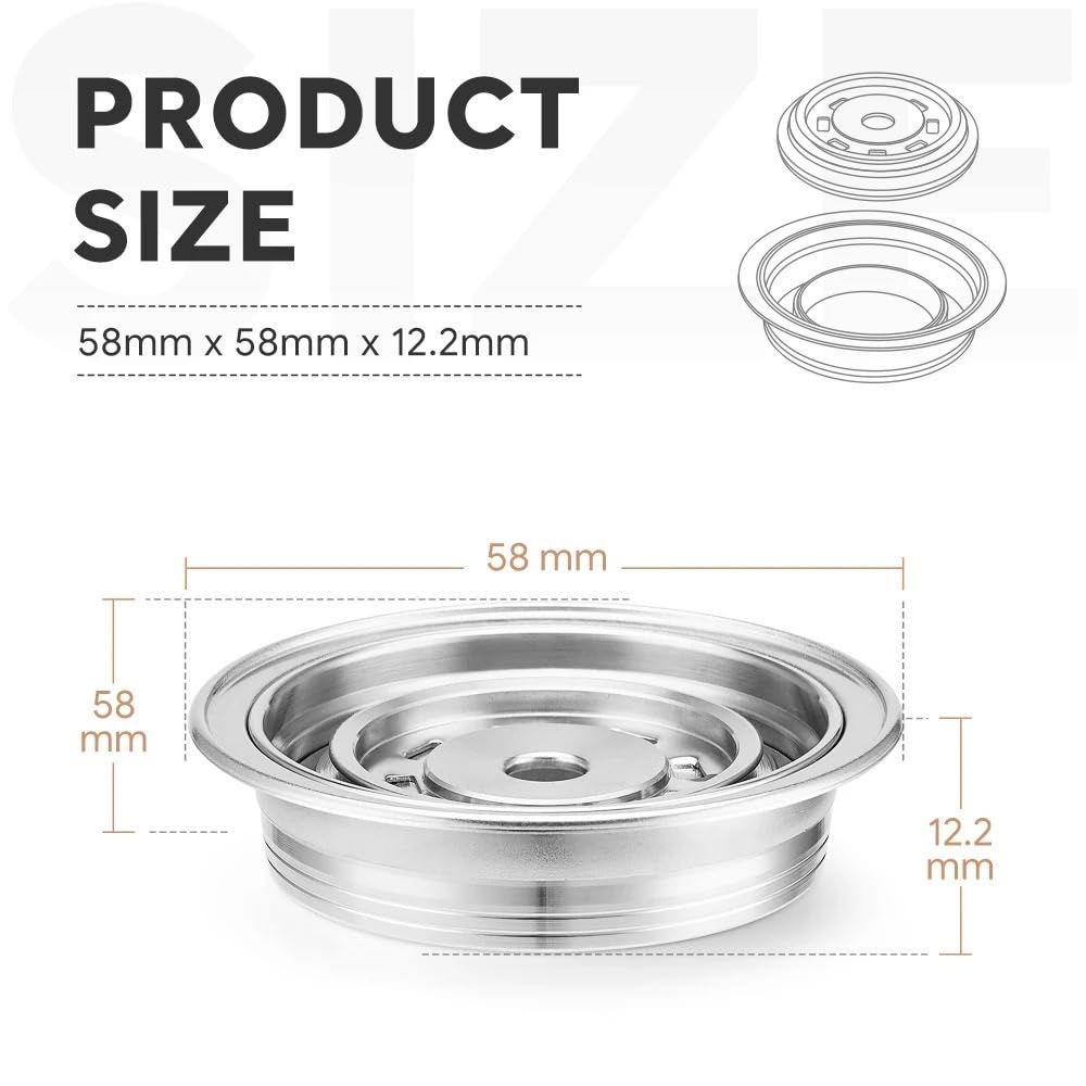 Compatible Para ICafilas Adaptador Acero Cápsula Máquina Vertuo | Acero moldeado preciso, conexión continua, habilita conversión de cápsulas(40ml-80ml)