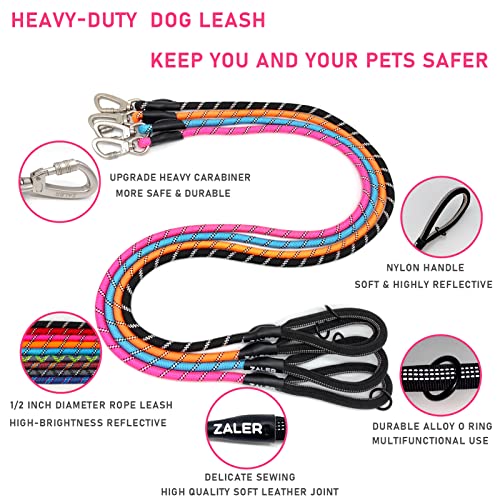 Zaler Rope Dog Leash, 4/5/6/10/15/20/30/50 Foot Reflective Dog Leashes With Carabiner, Heavy Duty Dog Lead For Large And Medium Dogs (4Ft, Blue) #TOP3