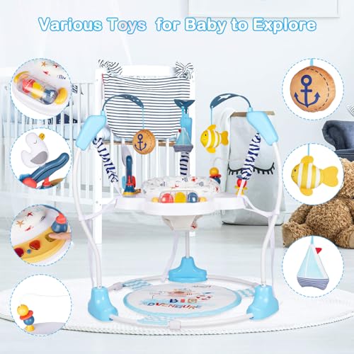 Image of Baby Activity Center, Infant Jumpers and Bouncers with Music, Lights, Infant Toys, 360Rotating Seat, 3 Adjustable Heights, Baby Play and Learning Center for 6+ Months