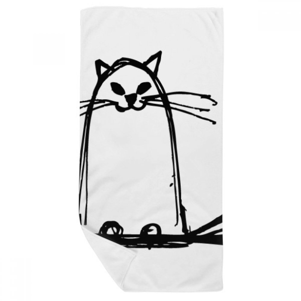 Gant de toilette chat smile en serviette de bain bouclés ultra absorbante