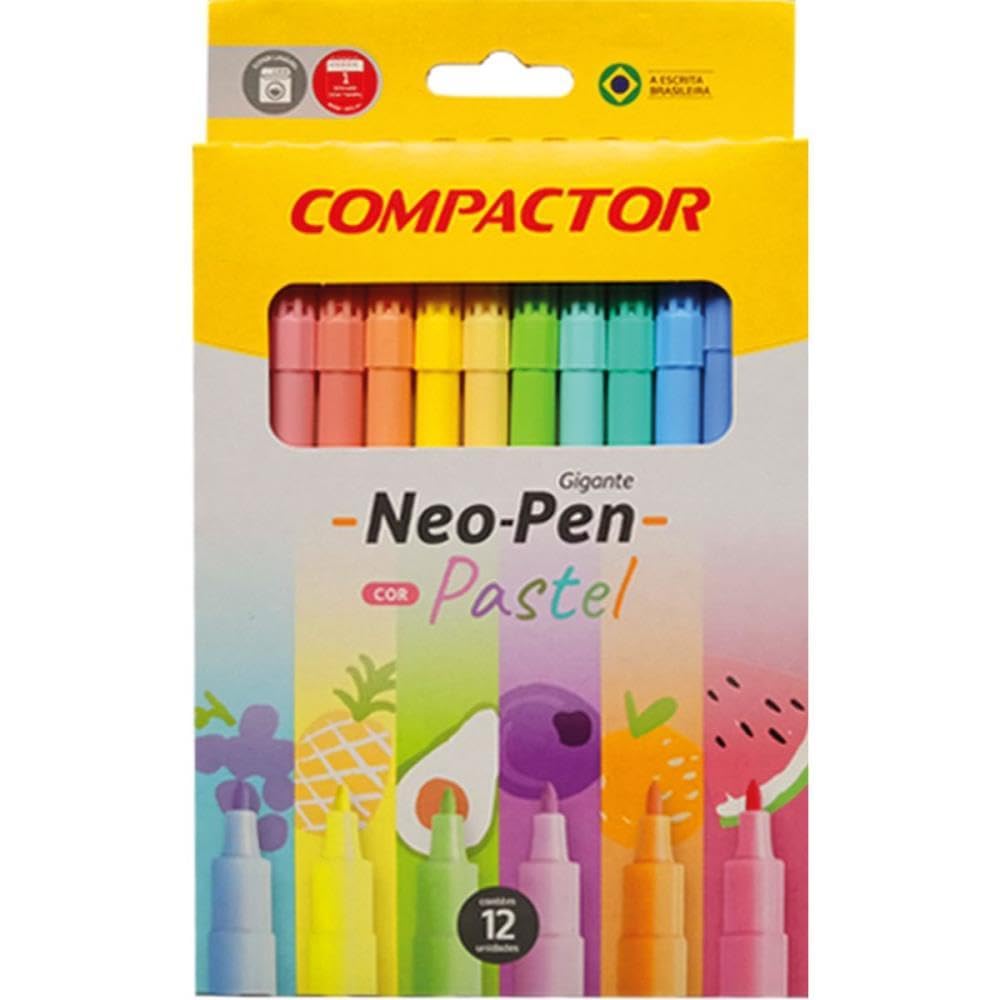 Caneta Hidrográfica Neo Pen Gigante 12 Cores Paste Caixa Com 05