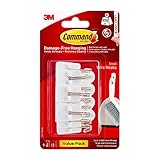 Command Small Wire Hooks, White, Value Pack of 9 Hooks and 12 Adhesive Strips - Suitable for Hanging Kitchen Utensils up to 225 g