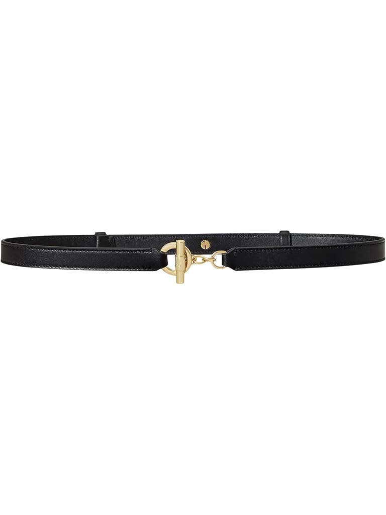 Black Lauren Ralph Lauren Leather Toggle Skinny Belt