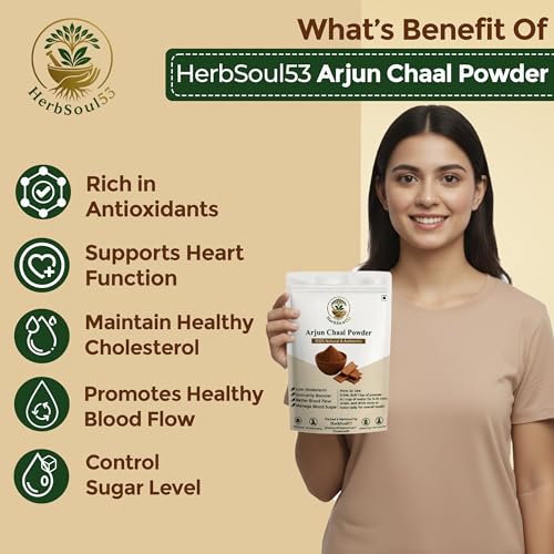 Image of Arjun Ki Chaal Powder 500 Gram - Natural & Pure Arjun Chaal Organic Powder For Men & Women | Arjuna Bark Supports Heart Health & Promote Good Cholesterol
