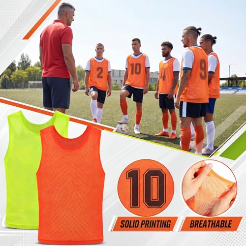 Image of Vabean 24 Pack Nylon Mesh Scrimmage Team Practice Vests Pinnies Jerseys Train Vest for Adult Sport Basketball Soccer Football