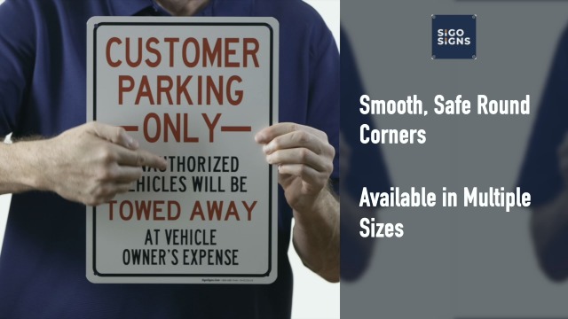 Customer Parking Only Sign, 12x18 Inches, Rust Free .063 Aluminum