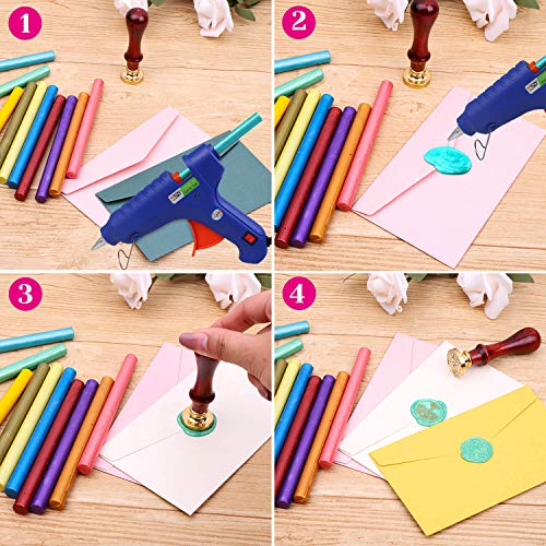 image for Sealing Wax, Paxcoo 26pcs Wax Seal Sticks, Glue Gun Sealing Wax for Wa