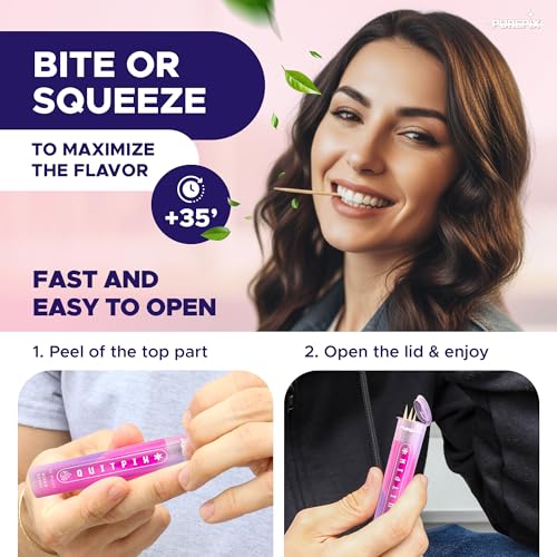 Image of QuitPix to Help Quit Smoking Extra Thick Boosting Flavored Toothpicks with NAC & L-Theanine - That can Help Quit Smoking - Oral Fixation - Nicotine Free - Mixed Berry 3 Pack