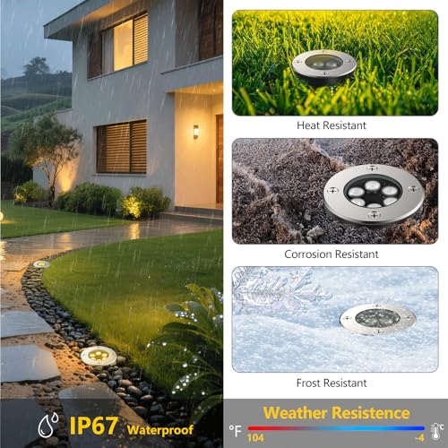 JESLED 12 PackOutdoor Landscape Lights, Low Voltage In Ground Well Lights by JESLED - Image 6