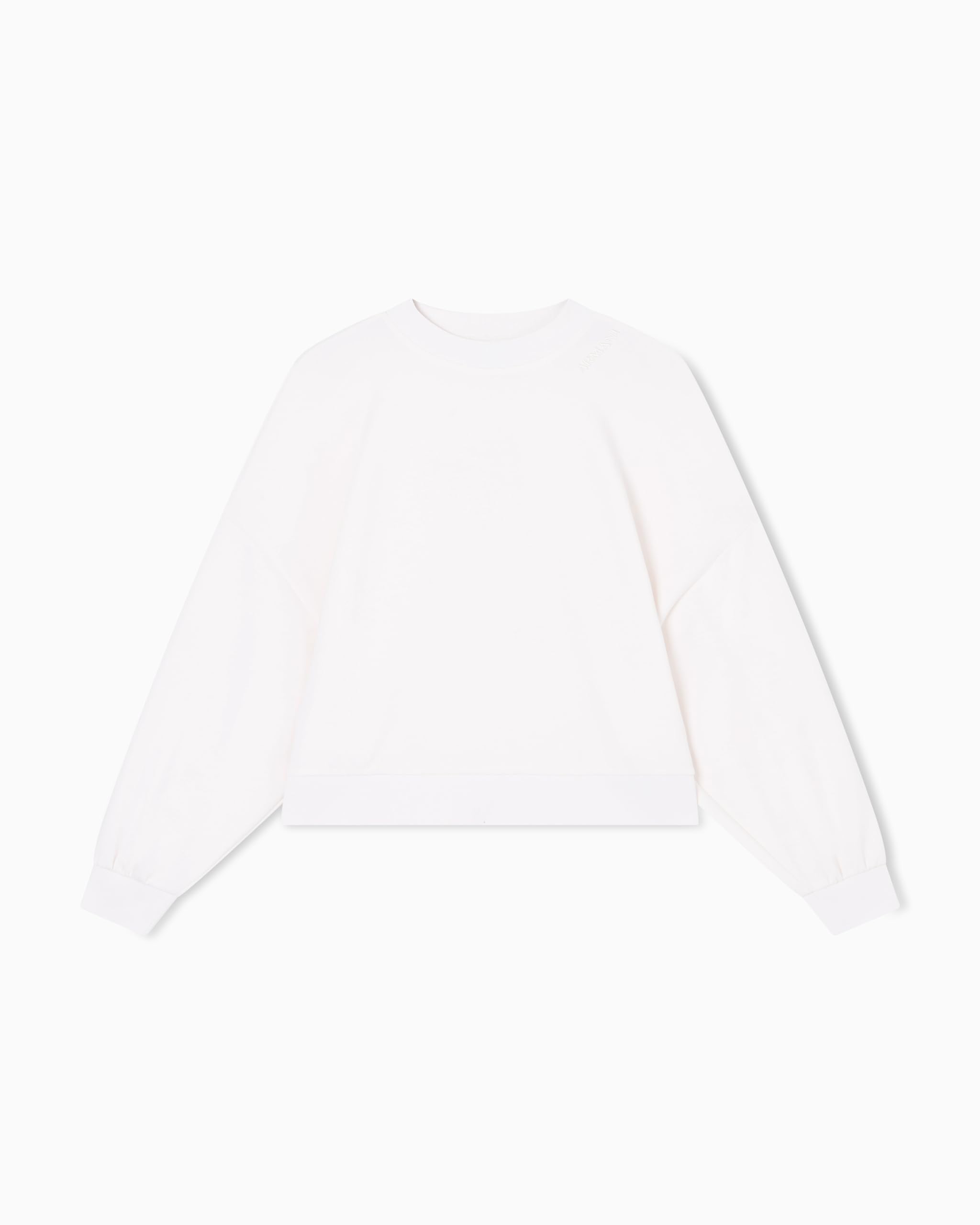 Armani Exchange Women's Cuffed Sleeve Logo Lettering Relaxed Fit Sweatshirt, ISO, L