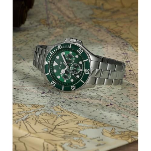 Image of TIMEX Harborside Coast Round 43mm Green Dial Analog Men Watch - TW2Y33200UJ