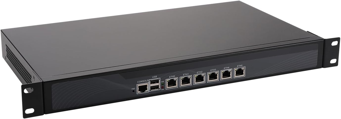 1U Rackmount Firewall Hardware, PFSense, OPNsense, Mikrotik, VPN, Network Security Appliance, N100, RS06, 6 x I226-V 2.5GbE, 2 x USB, COM, VGA, 8G RAM, 128G SSD