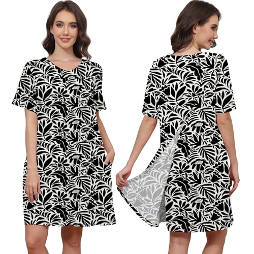 Image of Hospital Gowns for Women Open Back Tear Away Snap Post shoulder Dress Short Sleeve Soft Adaptive Clothing with Pockets