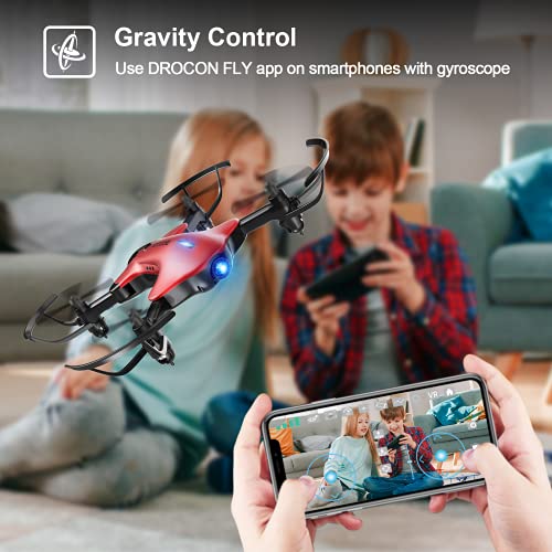 Drone with Camera for Kids, DROCON Spacekey 1080P Remote Control Drone for Beginners, FPV Drone App Control, Gravity Control, One-key Return, 2 Batteries, 3 Speed Modes, Foldable Arms
