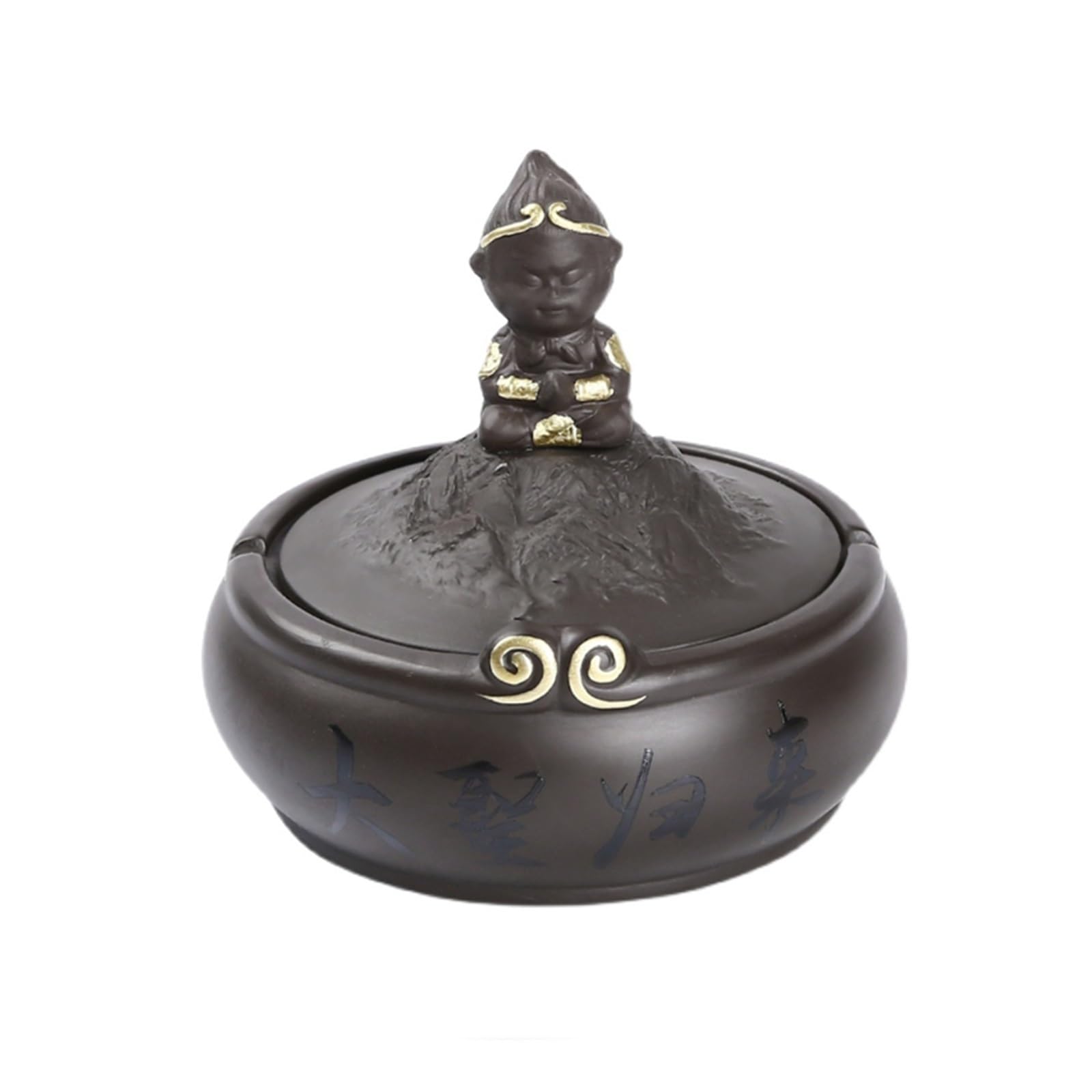 Cendrier Extérieur/Intérieur En Céramique Avec Couvercle – Noir, 8x8x11 Cm, Anti-odeur, Anti-vent | Pour Terrasse, Jardin, Balcon, Salon