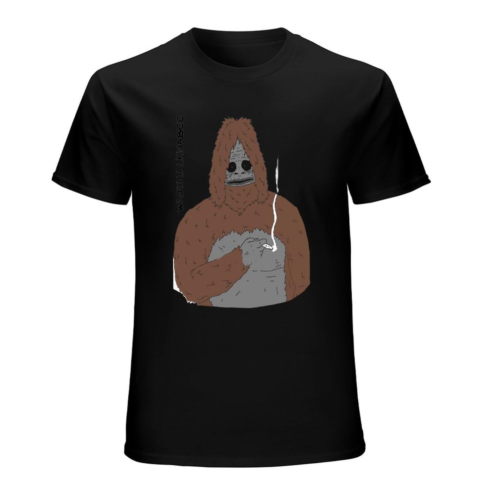 SAFETY LOCK Men's Sassy The Sasquatch Smoke Big LEZ Show Retro T Shirt 2220 Black XL