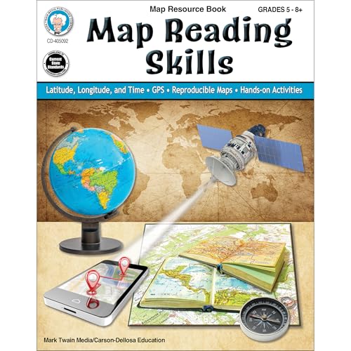 Mark Twain Map Skills Workbook, Geography for Kids Grades 5 and Up, GPS, Latitude, Longitude and Hands-on Activities, Social Studies Classroom or Homeschool Curriculum
