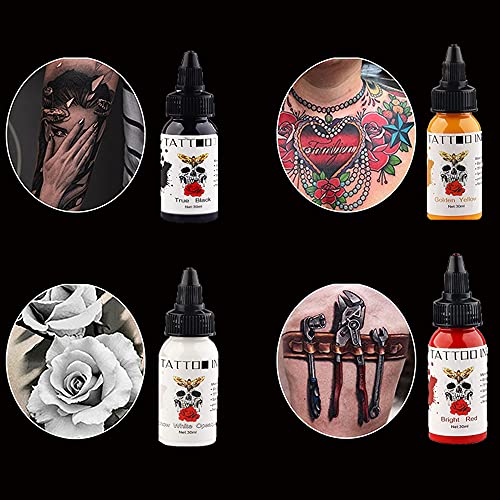 7 Color Tattoo Inks Set For Practice 1 Oz 30Ml/Bottle Tattoo Inks Pigment Kit For 3D Makeup Beauty Skin Body Art(30Ml/Pc) #TOP6