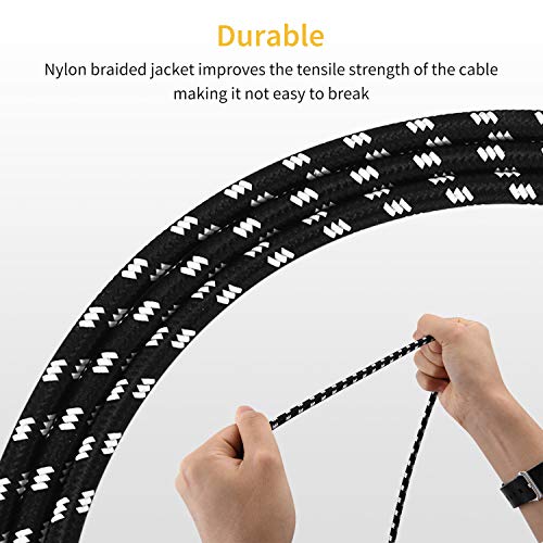 Image of Donner Guitar Cable 20 ft Premium Electric Instrument Bass Cable AMP Cord 1 /4 Straight Black White