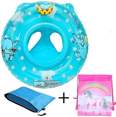 Stravel Baby Pool Float for 3-36 Month Kids with Double Handle,Infant Inflatable Swim Ring Float Tube,Bathtub Toys Swimming Pool Accessories for Baby Kids Pool,Bathtub,Outdoor (Blue Type 1)