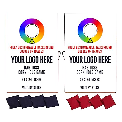 VictoryStore Cornhole Games - Custom Logo Cornhole Bag Toss Game - Custom Photo Cornhole - Custom Business Logo Bag Toss Corn Hole Game (1)