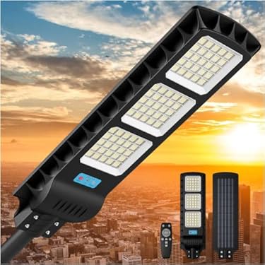 AMAZON - AllEASY Solar Street Light Outdoor, 900LEDs 45000lm, IP67 Solar Flood Lights Waterproof with Security Motion Sensor Remote Control, Dusk to Dawn Lighting for Garage, Yard, Barn