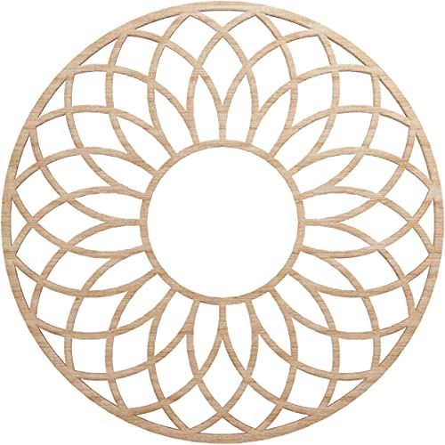 Image of Ekena Millwork 24 inchOD x 8 1 /4 inchID x 3 /8 inchT Cannes Wood Fretwork Pierced Ceiling Medallion, Alder