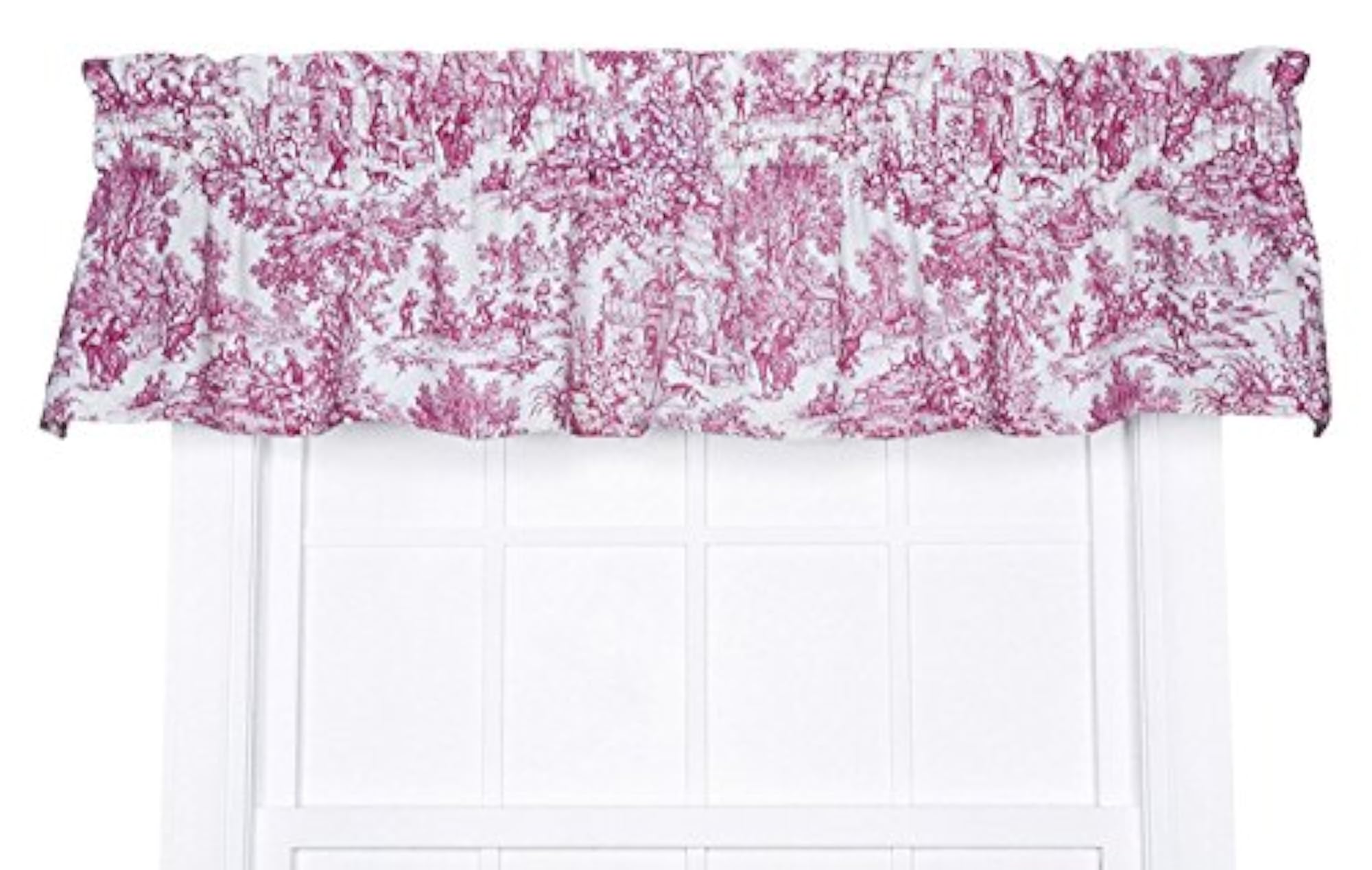Victoria Park Toile Tailored Valence Window, Red